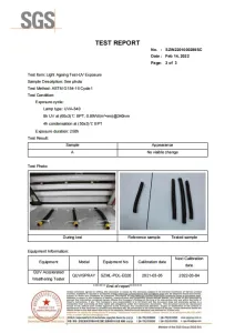 Uv protection test report